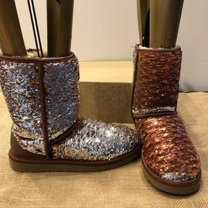 UGG Classic Short Sequins Bronze/Silver Women’s US8/EU39